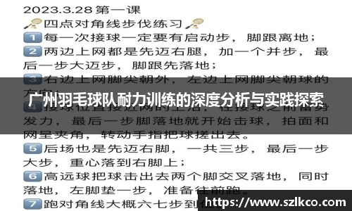 广州羽毛球队耐力训练的深度分析与实践探索